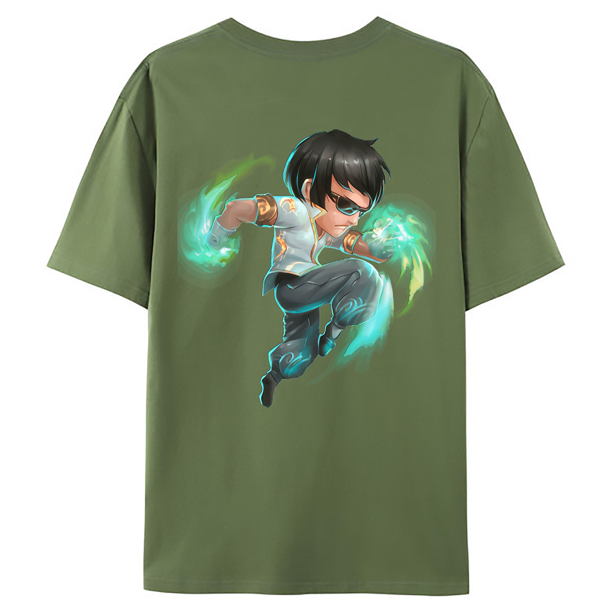 （画像用） リーグ・オブ・レジェンド League of Legends LOL 綿100％ メンズ半袖Tシャツ（バックプリント） 通気性
